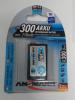 Ansmann akumulátor 9V NiMH 250 mAh (1 ks) maxE+ Typ 300