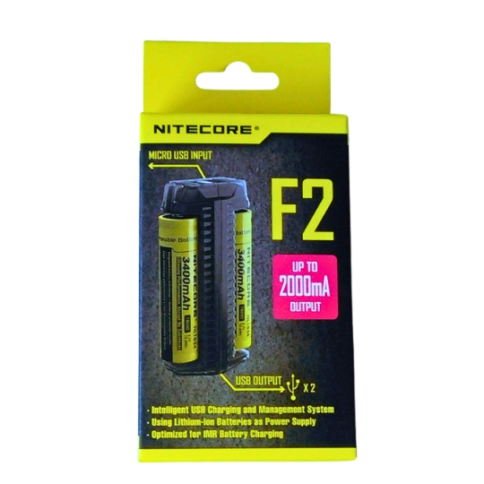 NITECORE F2 nabíječka s funkcí powerbanky pro 2ks Li-Ion baterie