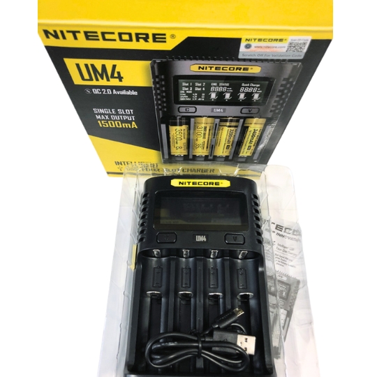 Nitecore UM4 inteligentní nabíječka Li-Ion, LiFePo4, Ni-MH, Ni-CD 