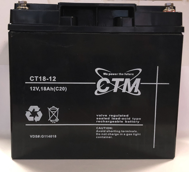 Akumulátor CTM 12V 18Ah zavit M5 CT 18-12 