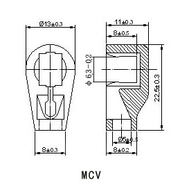 Anodová čepička pro elektronky MAGNOVAL - MCV