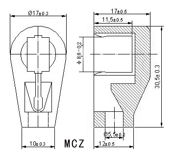 Anodová čepička pro elektronky G807 - zlatá - MCZ GP