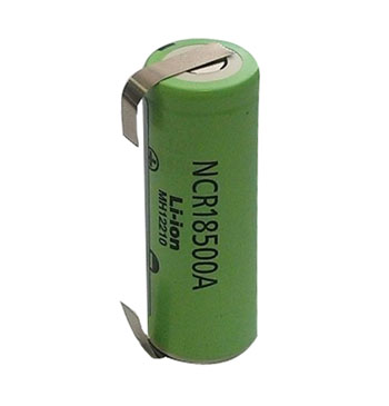 Nabíjecí baterie 18500 Li-ion 3,7V 2000mAh Panasonic NCR18500A s pájecími vývody do U 