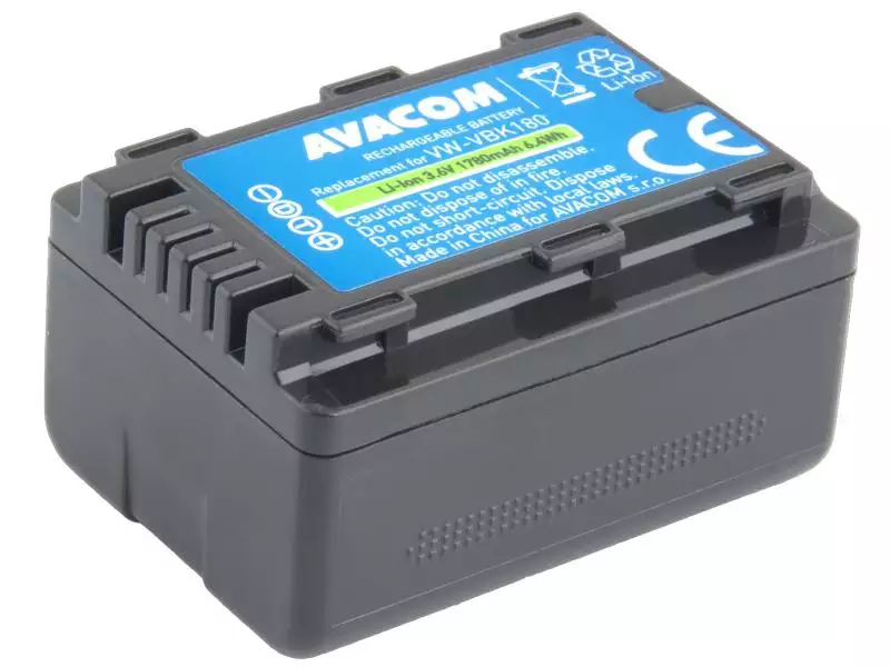 Panasonic VW-VBK180E-K Li-Ion 3.6V 1780mAh 6.4Wh