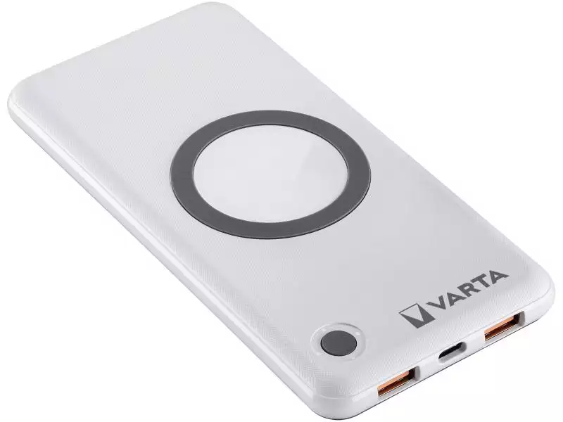 Powerbanka VARTA 57913 10000mAh USB-C PD vstup a výstup, bezdrátové nabíjení Qi