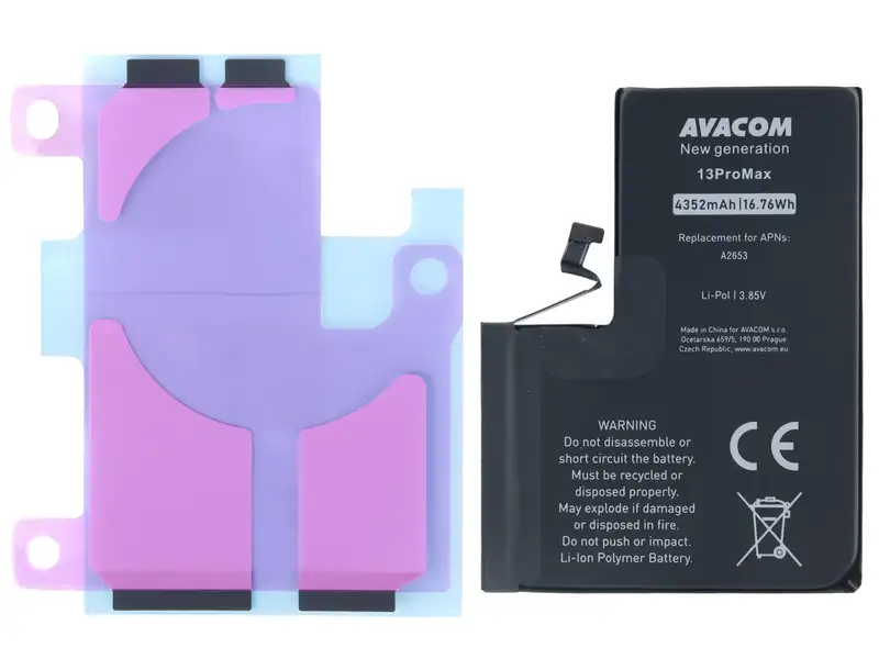 Baterie pro Apple iPhone 13 Pro Max, Li-Ion 3,85V 4352mAh (náhrada A2653)