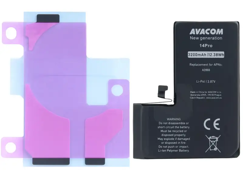 Baterie pro Apple iPhone 14 Pro, Li-Ion 3,87V 3200mAh (náhrada A2866)