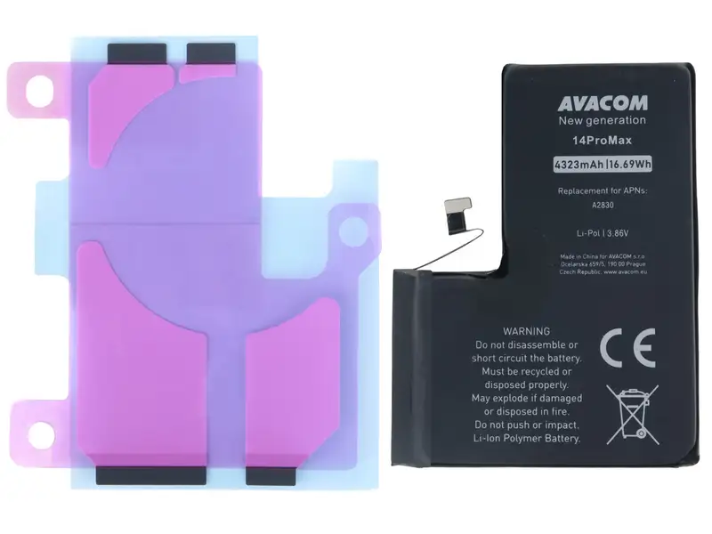 Baterie pro Apple iPhone 14 Pro Max, Li-Ion 3,86V 4323mAh (náhrada A2830)