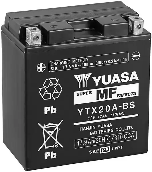 motobaterie YUASA YTX20A-BS (12V 17Ah)